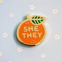 Pronoun Orange Pen - She/They