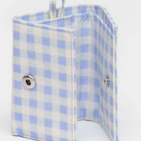 Snap Wallet in Light Blue Gingham