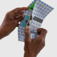 Snap Wallet in Light Blue Gingham