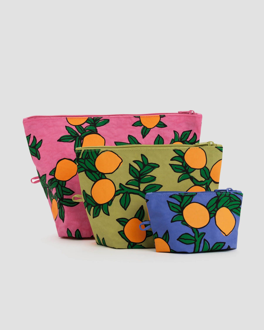 Go Pouch Set in Orange Trees