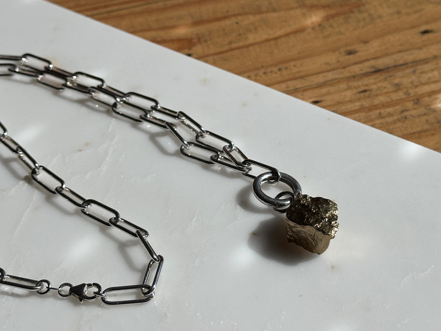 Ingot Clasp Neclace in White Bronze