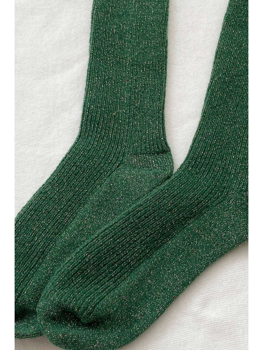 Winter Sparkle Socks in Evergreen