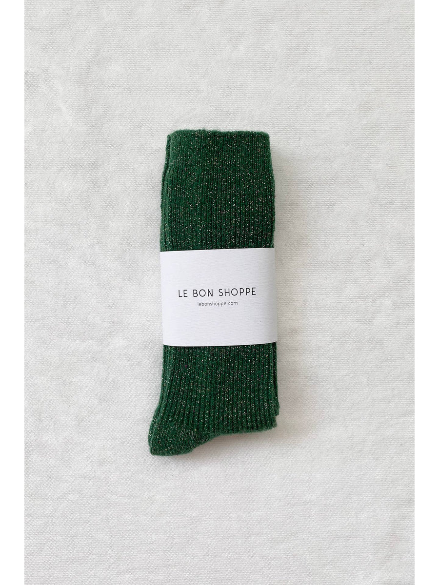 Winter Sparkle Socks in Evergreen
