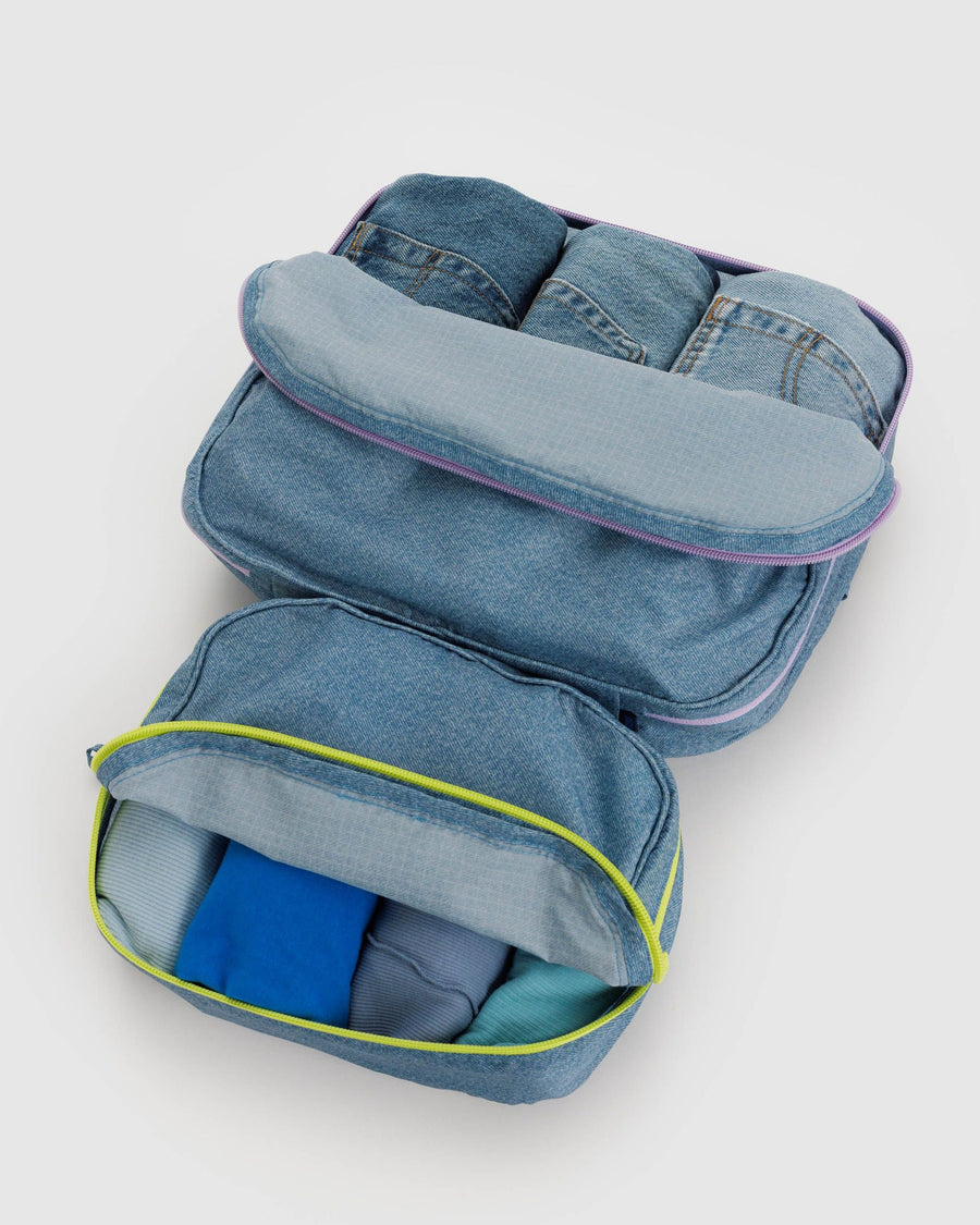 Packing Cube Set in Digital Denim