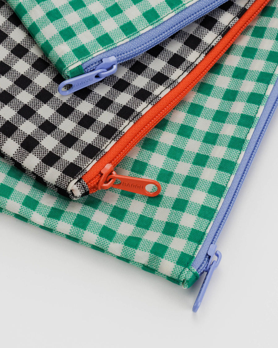 Flat Pouch Set in Gingham