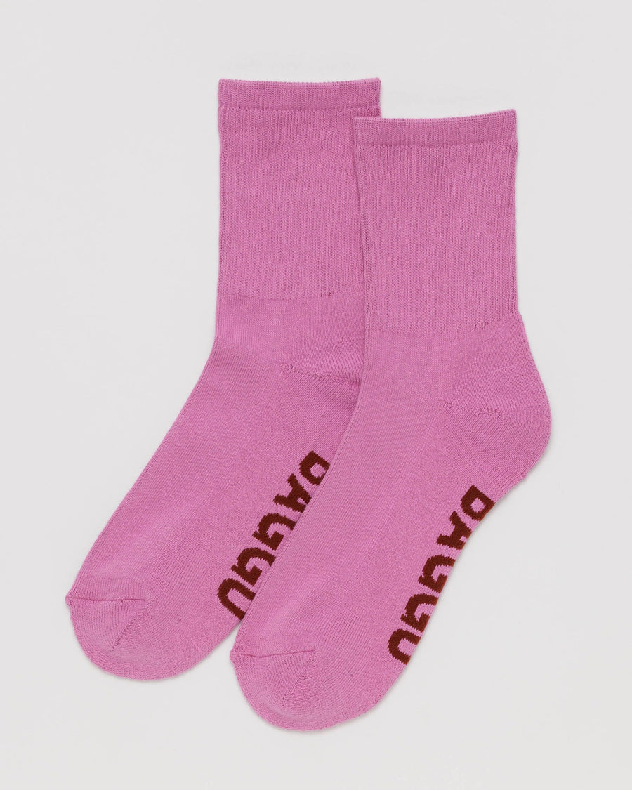Ribbed Sock in Extra Pink