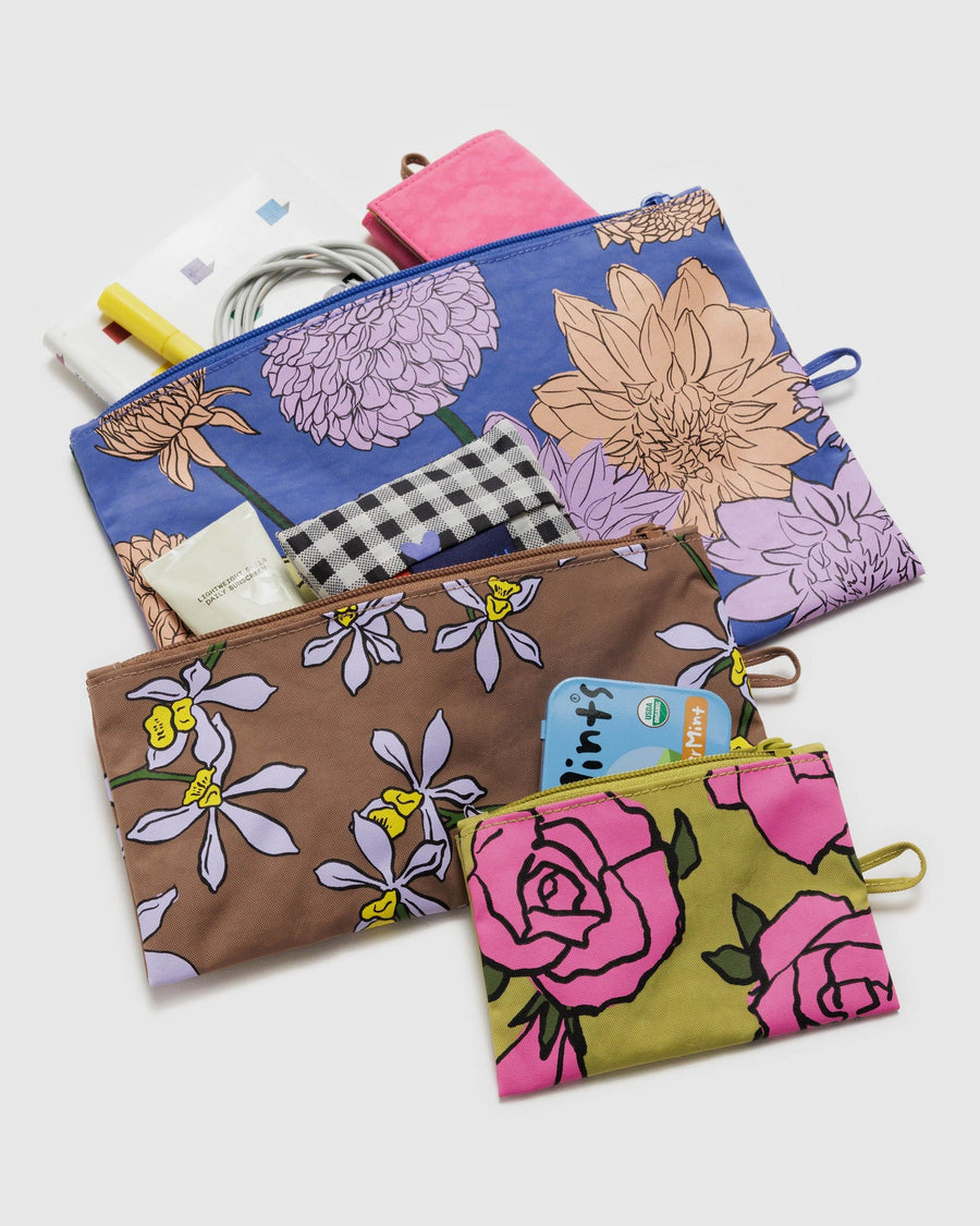 Flat Pouch Set in Garden Flowers