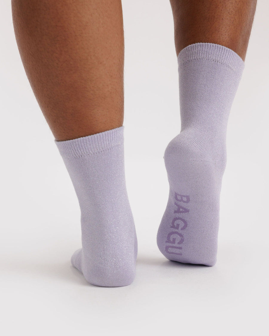 Crew Sock in Lilac Metallic