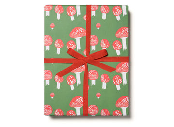 Festive Mushrooms Wrapping Paper