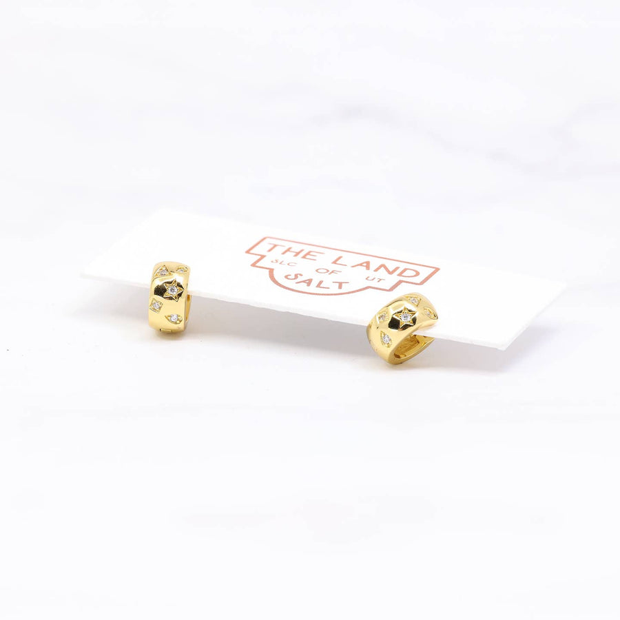 Constellation Huggie Hoop Earrings in Gold