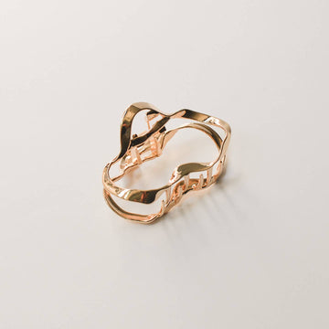 Gold Wave Hair Claw Clip