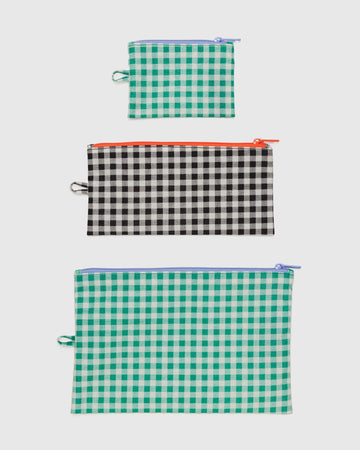 Flat Pouch Set in Gingham
