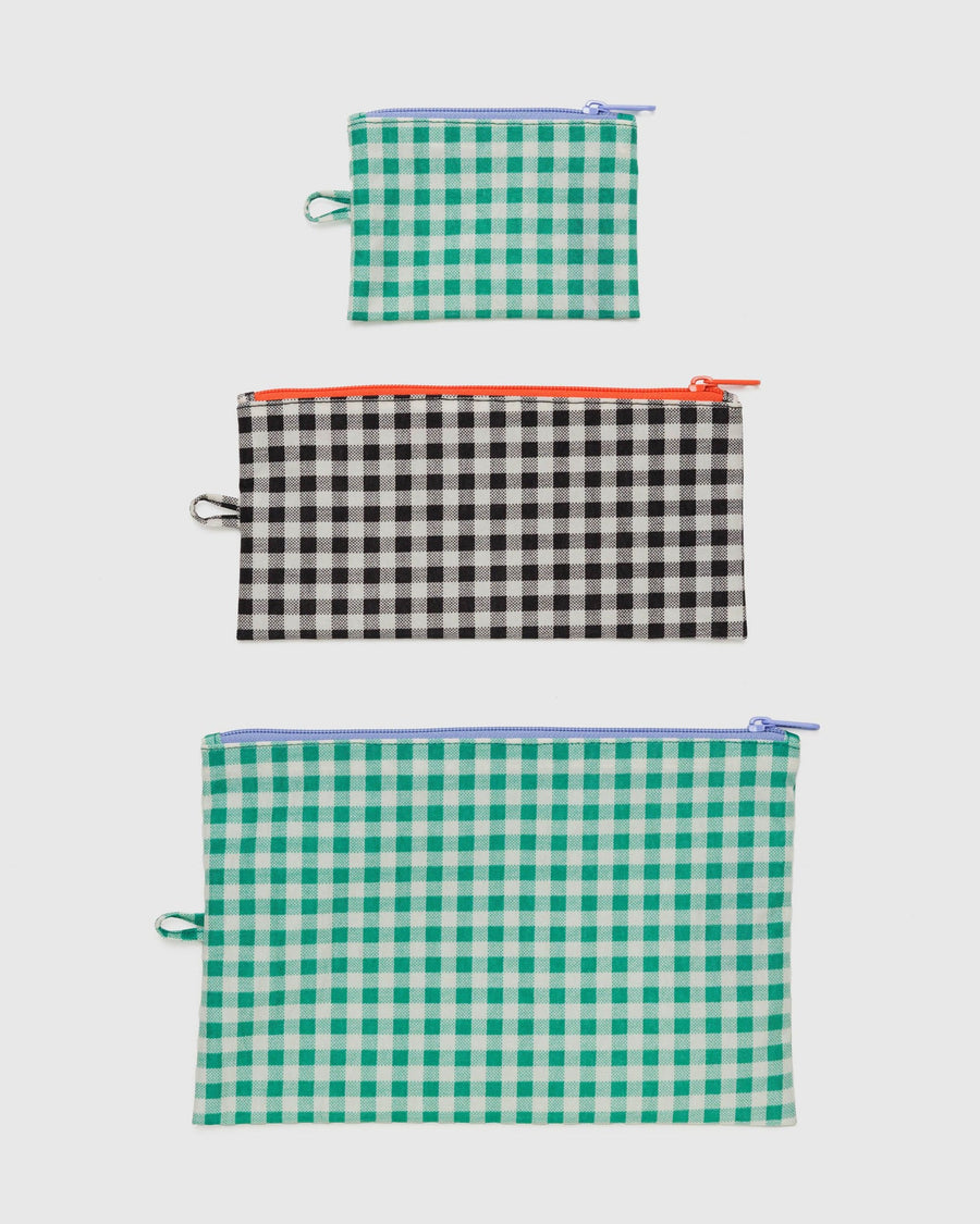 Flat Pouch Set in Gingham