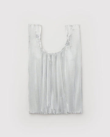 Pleated Baggu in Chrome Metallic