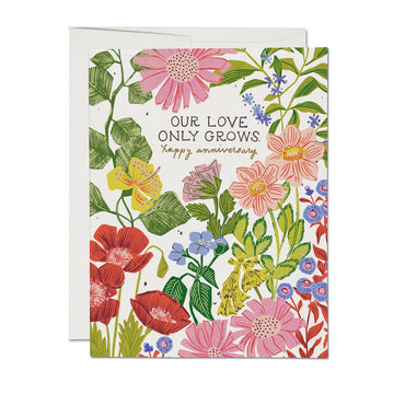 Our Love Only Grows Anniversary Greeting Card