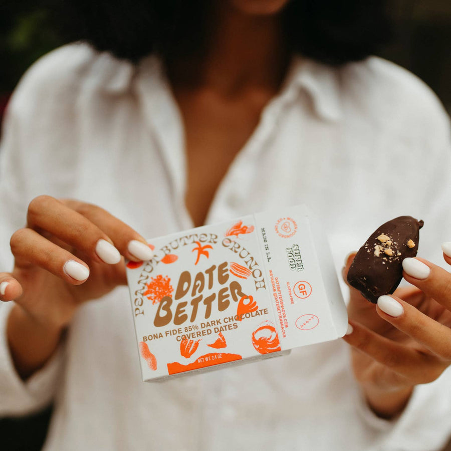 Peanut Butter Crunch Chocolate Covered Dates