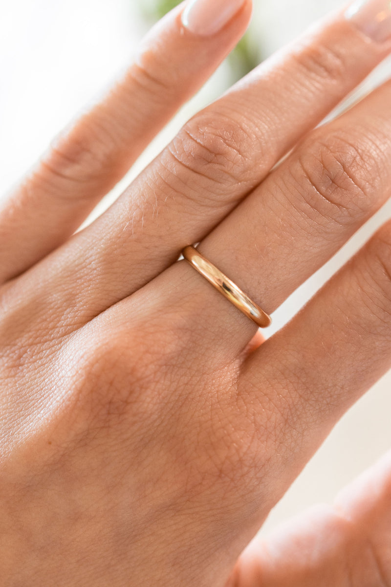 Thick Half Round Stacking Ring in Gold Filled or Silver