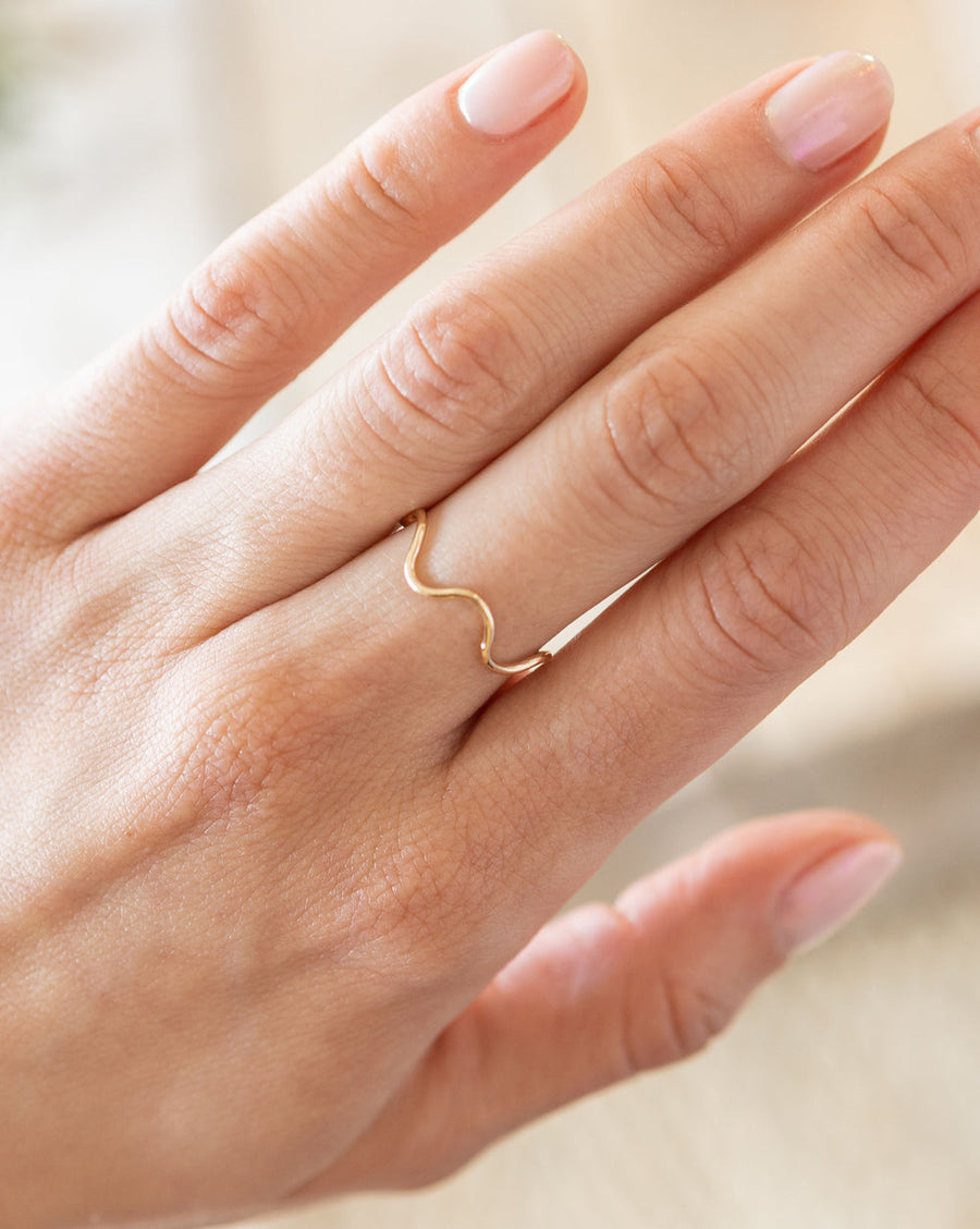 Wiggle Wavy Ring in Gold Filled or Sterling Silver