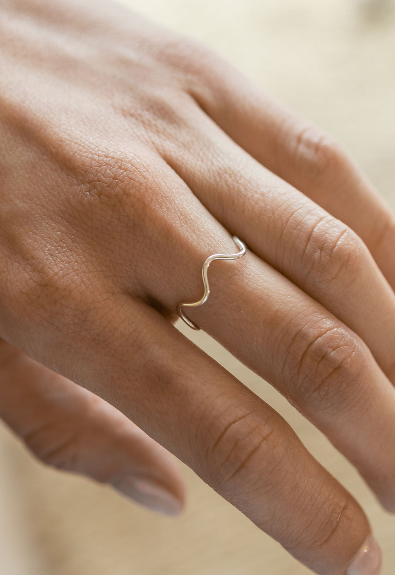 Wiggle Wavy Ring in Gold Filled or Sterling Silver