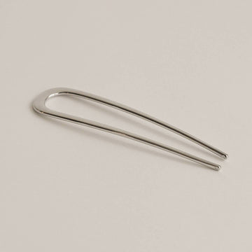 Silver Minimalist Bent U-Shaped Hair Stick