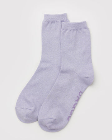 Crew Sock in Lilac Metallic