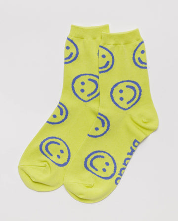 Crew Socks in Citron Happy