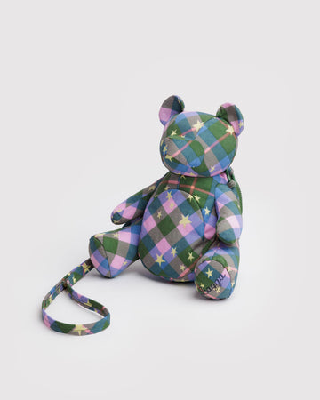 Bear Bag in Green Star Plaid