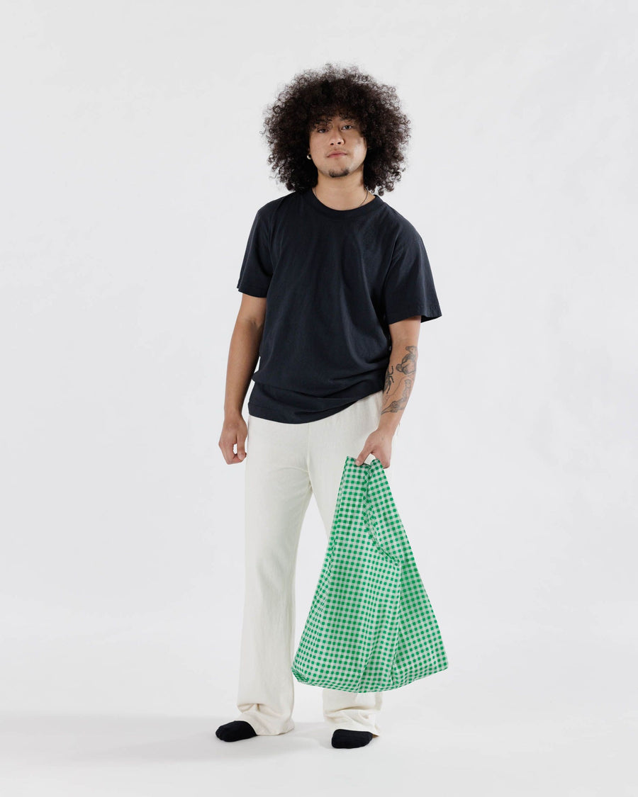 Standard Baggu Reusable Bag in Green Gingham