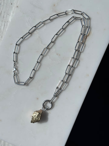 Ingot Clasp Neclace in White Bronze