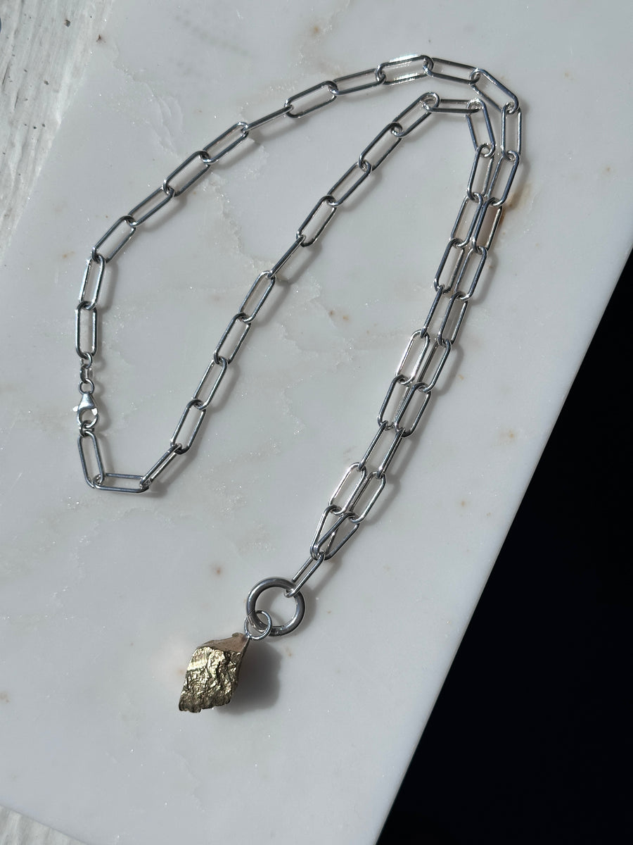 Ingot Clasp Neclace in White Bronze
