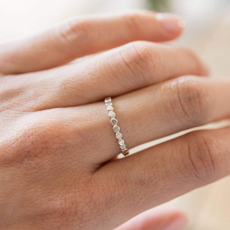 Coin Hammered Disc Ring in Gold Filled or Sterling Silver