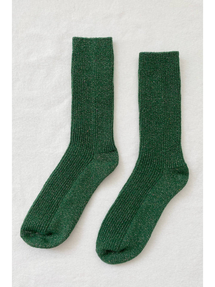 Winter Sparkle Socks in Evergreen