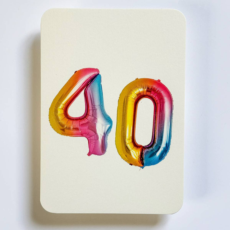 40th Birthday Balloon No.40 Greeting Card
