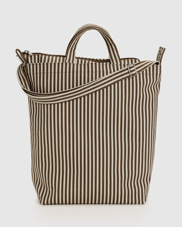 Zip Duck Bag in Brown Stripe