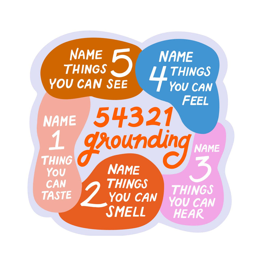 54321 Grounding - Vinyl Mental Health Sticker