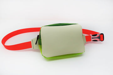 Cream & Yellow Fanny Pack w/ Orange Strap