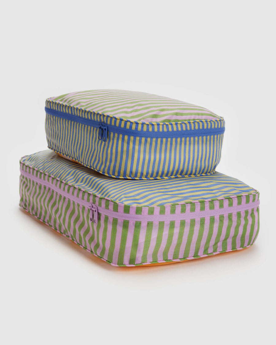 Large Packing Cube Set in Hotel Stripes