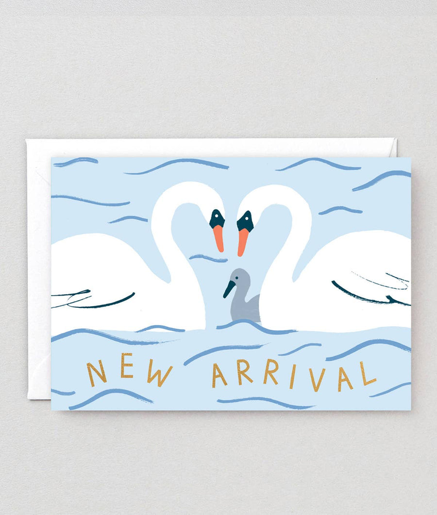 ‘New Arrival Swans’ Greetings Card