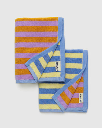 Hand Towel Set of 2 in Hotel Stripes