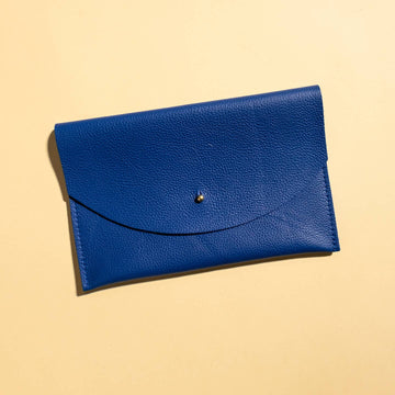 Lapis Leather Envelope Pouch Clutch