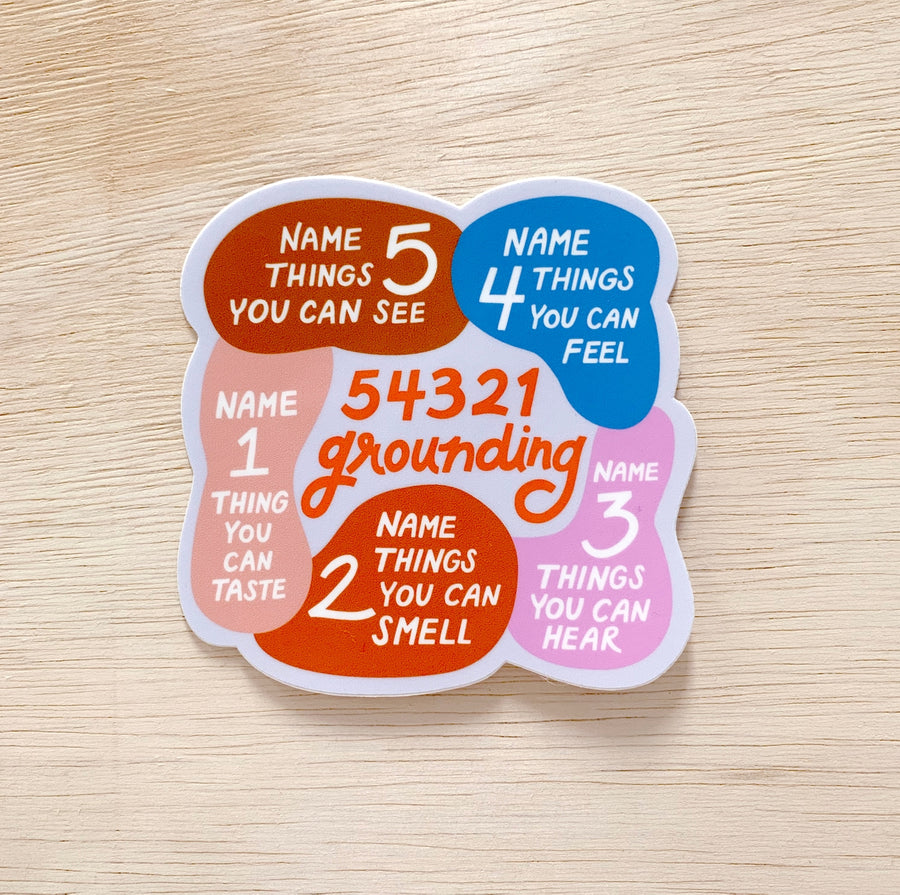 54321 Grounding - Vinyl Mental Health Sticker