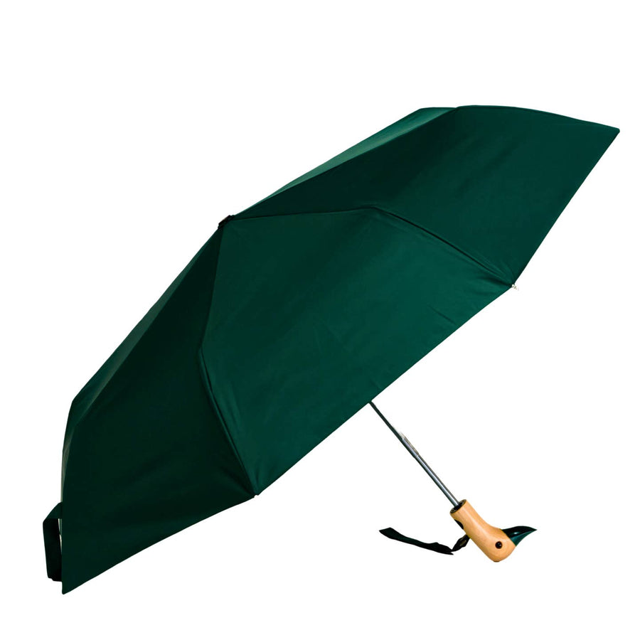 Forest Green Compact Eco-Friendly Duckhead Umbrella