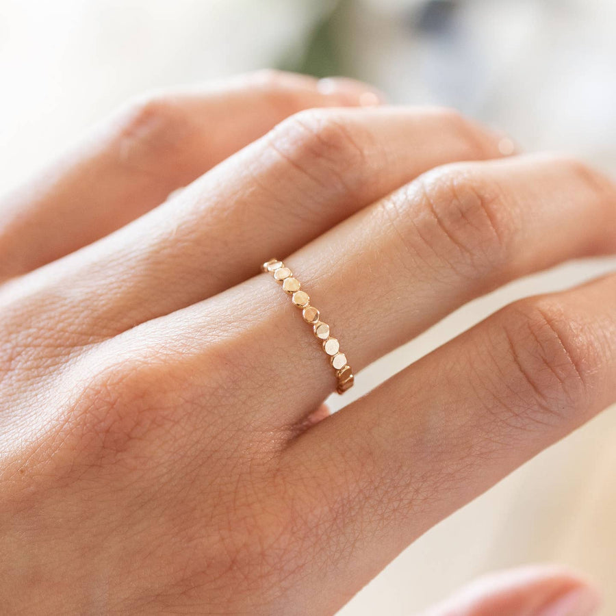 Coin Hammered Disc Ring in Gold Filled or Sterling Silver