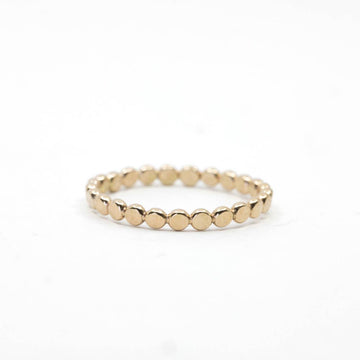 Coin Hammered Disc Ring in Gold Filled or Sterling Silver