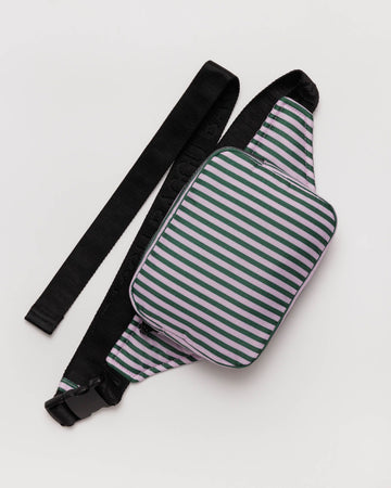 Puffy Fanny Pack in Lilac Candy Stripe