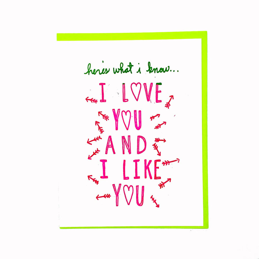 I Love & Like You Card