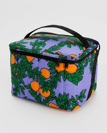 Puffy Cooler Bag in Periwinkle Orange Tree