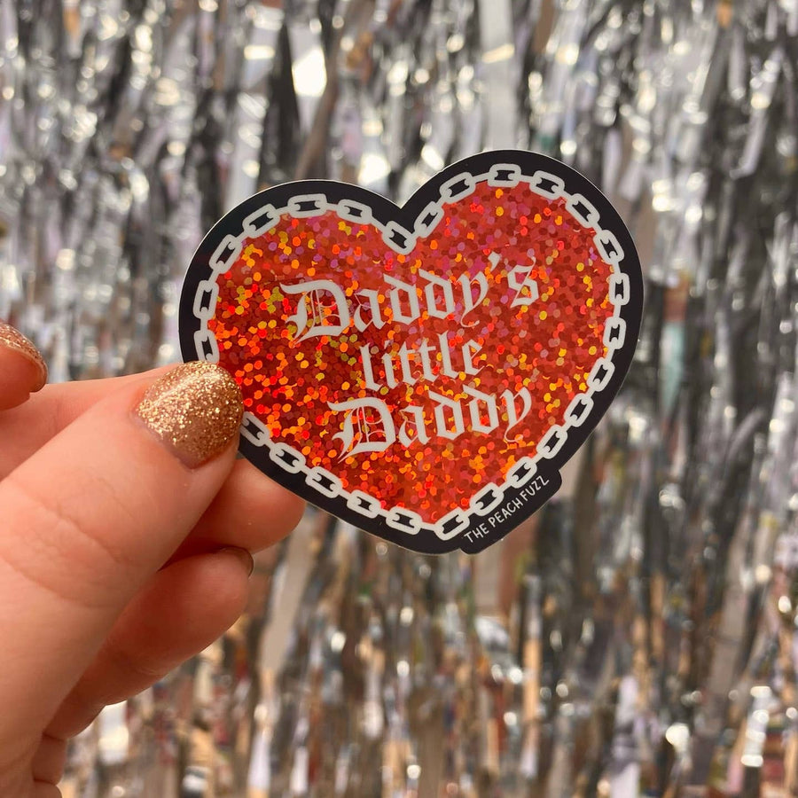 Daddy's Little Daddy Glitter Sticker