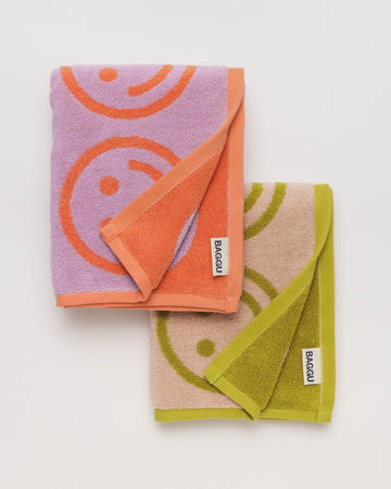 Hand Towel Set of 2 in Happy Lilac Ochre