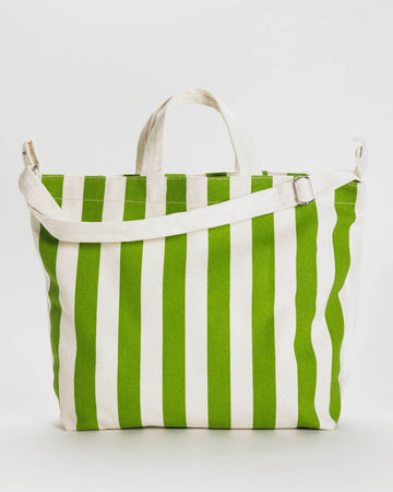 Horizontal Zip Duck Bag in Green Awning Stripe